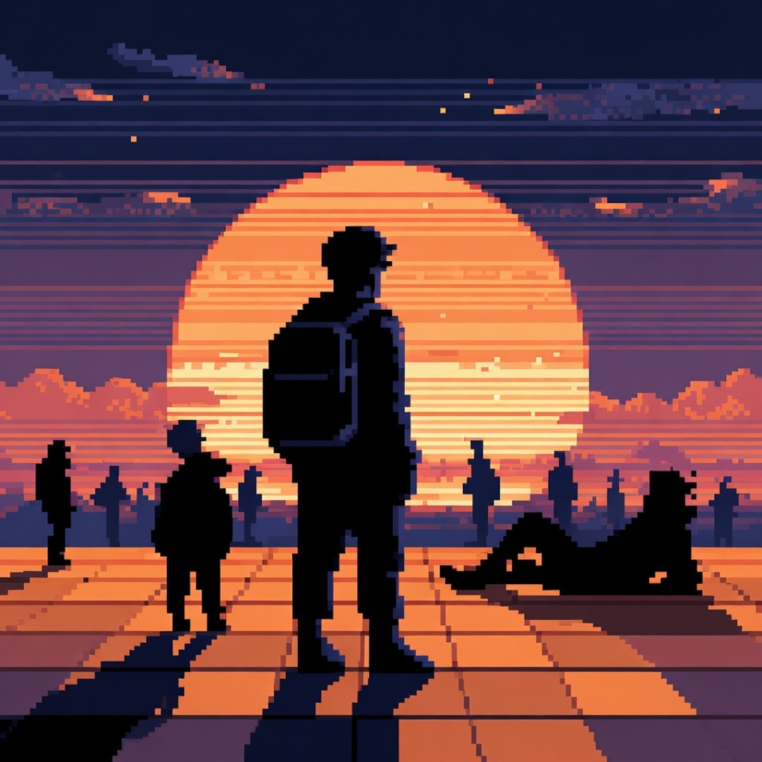Synthwave Sunset Pixel PFP - 8-Bit Retro Profile Picture | GetPFPs
